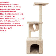 Load image into Gallery viewer, Cat Kitten Scratching Post Toy Solid Sisal Rope Plush Cat Climb Trees Cat Toy Pet Cat Tower Climbing Frame
