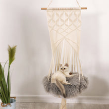 Load image into Gallery viewer, Hand-Woven cat Hanging Basket Swing, Pet cat Flower Mesh Basket Cage Hanging Nest Swing Bed Hammock Toy Washable,  All Seasons
