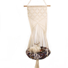 Load image into Gallery viewer, Hand-Woven cat Hanging Basket Swing, Pet cat Flower Mesh Basket Cage Hanging Nest Swing Bed Hammock Toy Washable,  All Seasons
