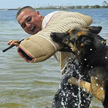 Load image into Gallery viewer, Portable Pet Training Hemp Sleeve Chew Bite Dog Toy Accessories Shepherd Dog Training Puppies Bite - Open Sleeves Supplies
