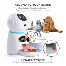 Load image into Gallery viewer, US/UK/EU Plug Automatic Pet Feeders With Voice Record Stainless Steel Dog Food Bowl Auto Cat LCD Screen Timer Food Dispenser
