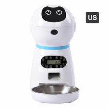 Load image into Gallery viewer, US/UK/EU Plug Automatic Pet Feeders With Voice Record Stainless Steel Dog Food Bowl Auto Cat LCD Screen Timer Food Dispenser
